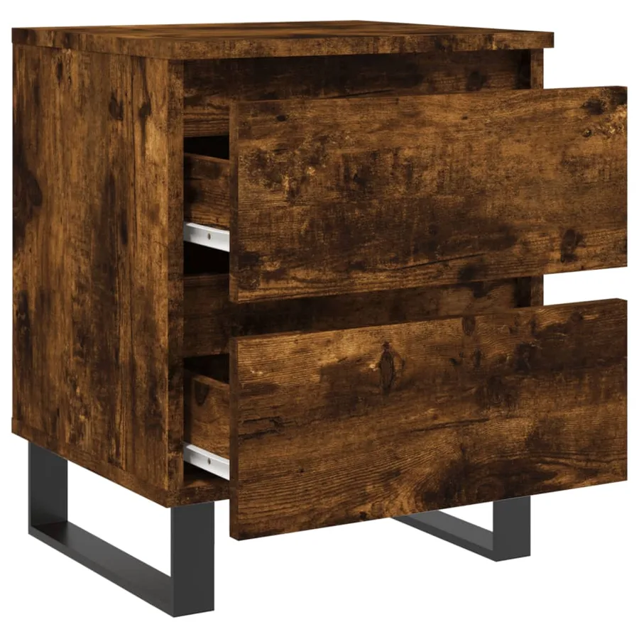 Tables de chevet 2 pcs chêne fumé 40x35x50 cm bois ingénierie - 6