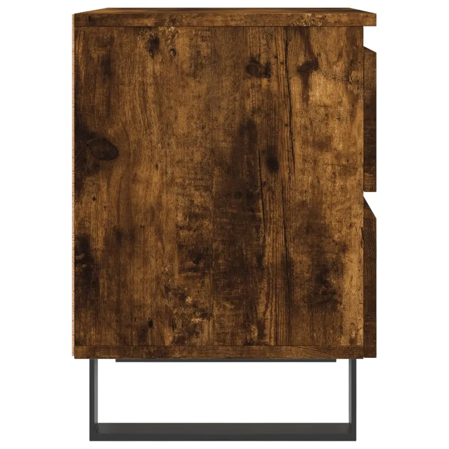 Tables de chevet 2 pcs chêne fumé 40x35x50 cm bois ingénierie - 7