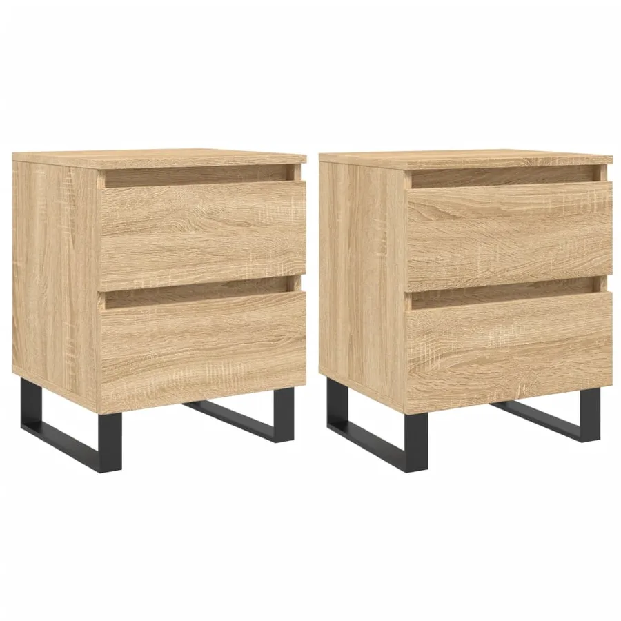 Tables de chevet 2 pcs chêne sonoma 40x35x50 cm bois ingénierie - 2