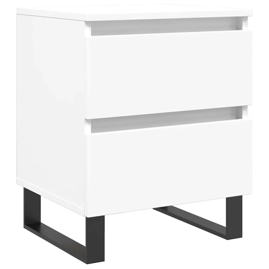 Table de chevet Blanc 40x35x50 cm Bois d’ingénierie - 2