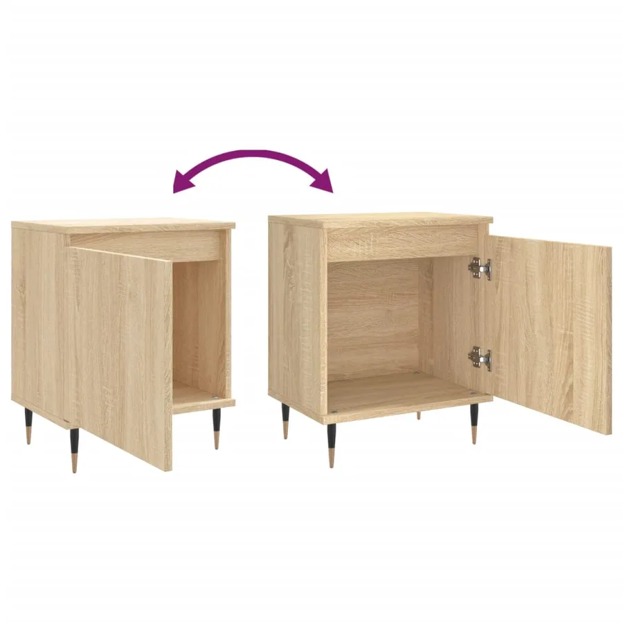 Tables de chevet 2pcs chêne sonoma 40x30x50cm bois d'ingénierie - 9