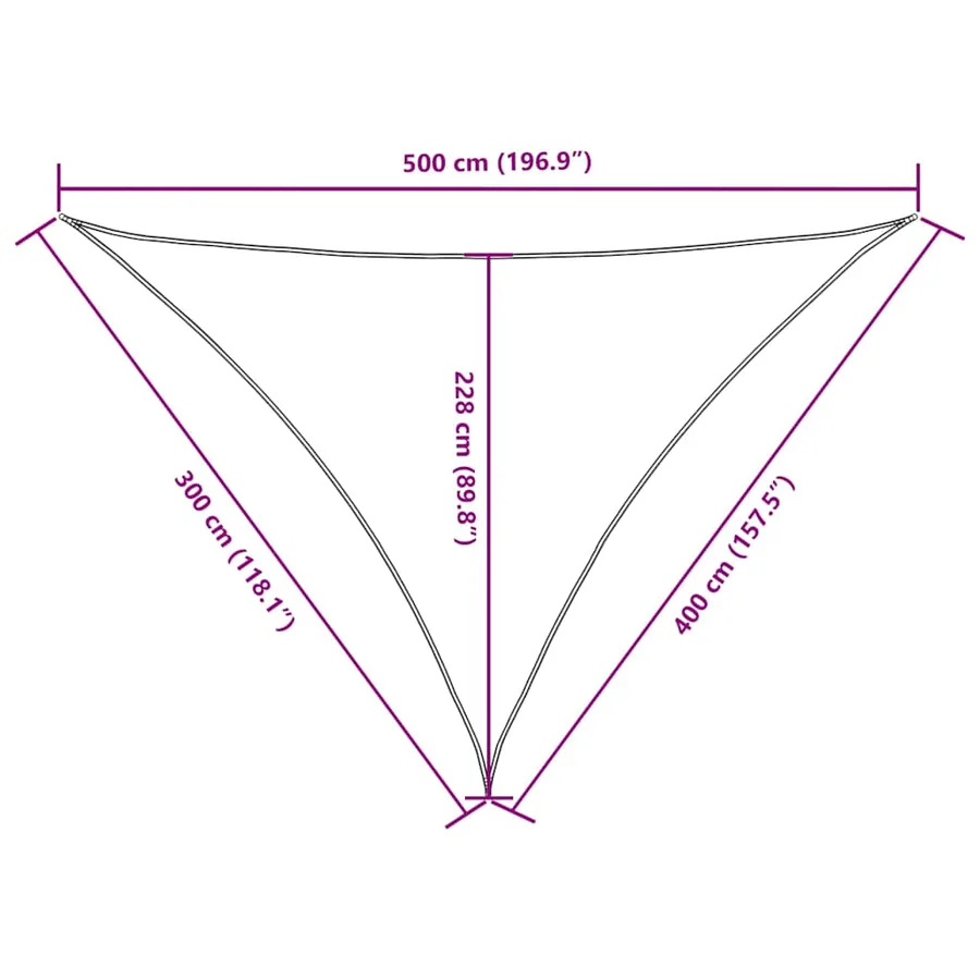 Voile de parasol tissu oxford triangulaire 3x4x5 m noir - 10