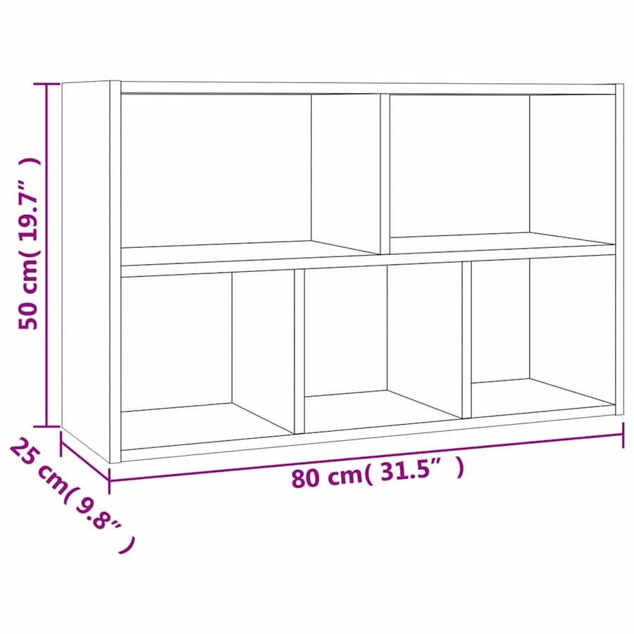 Bibliothèque/Buffet chêne fumé 50x25x80 cm bois d'ingénierie - 13
