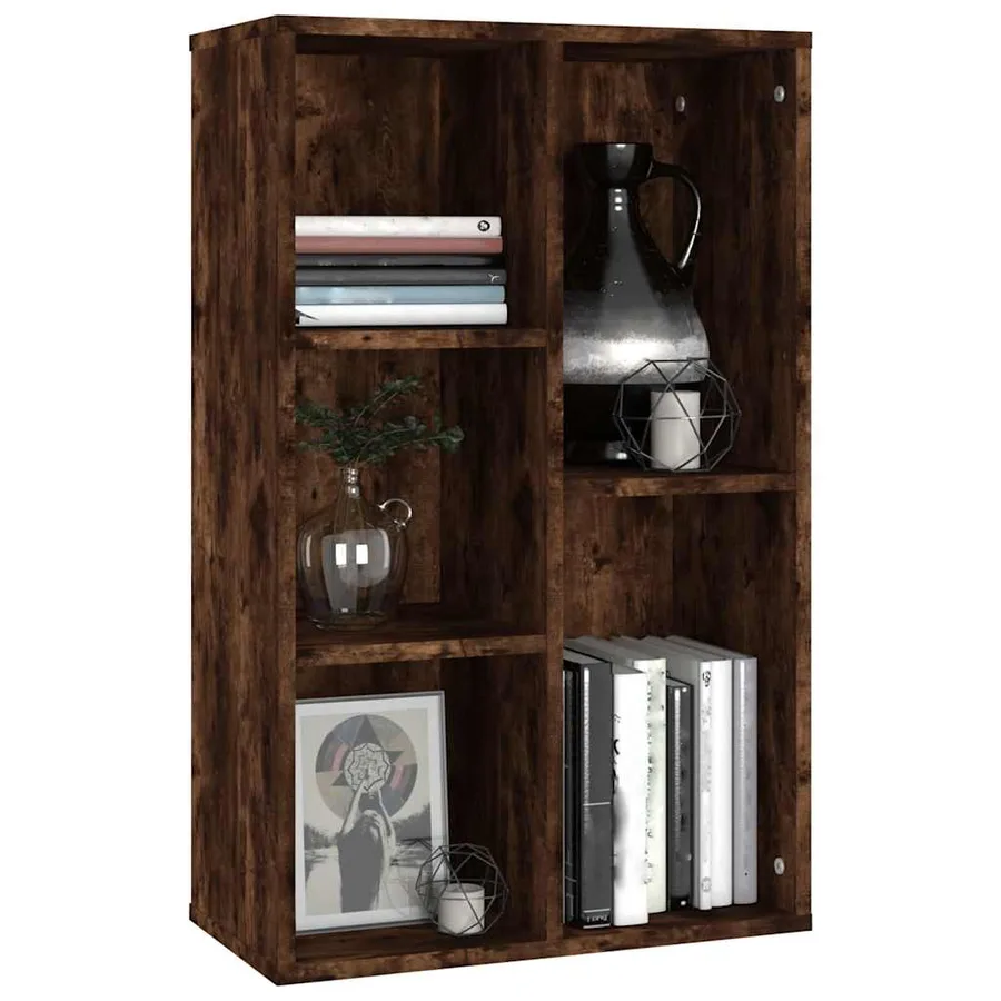 Bibliothèque/Buffet chêne fumé 50x25x80 cm bois d'ingénierie - 4
