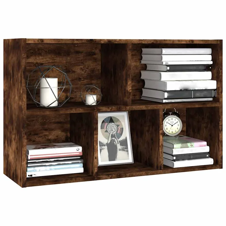 Bibliothèque/Buffet chêne fumé 50x25x80 cm bois d'ingénierie - 5