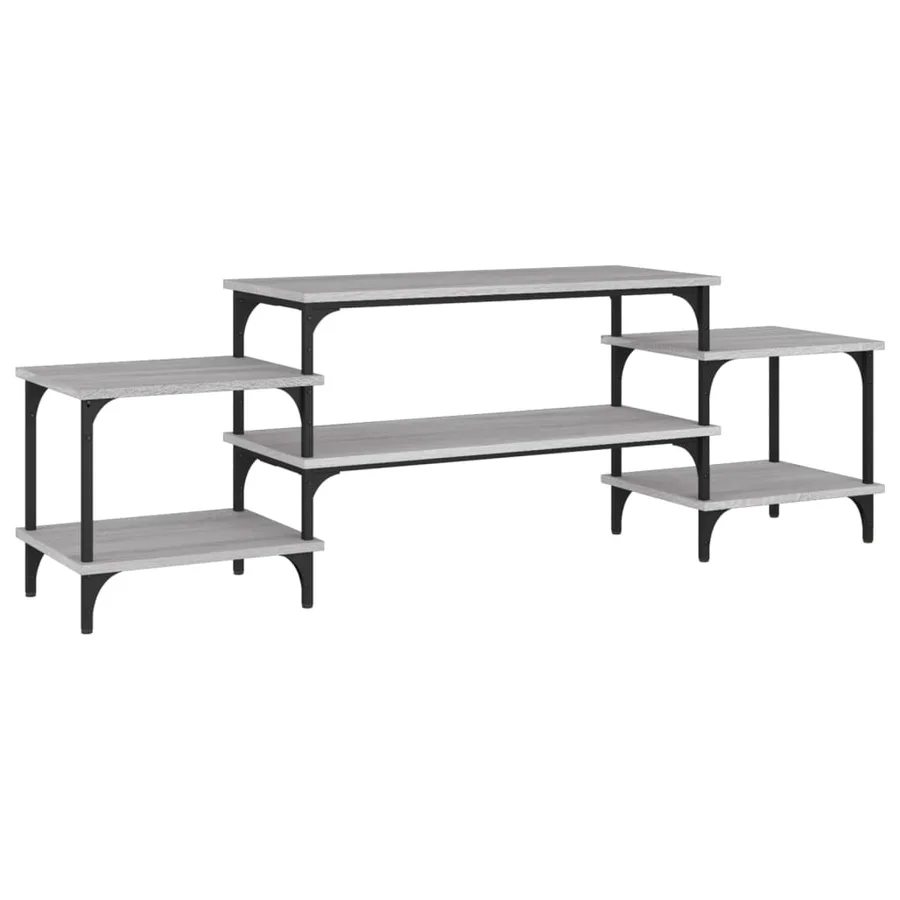 Meuble TV Sonoma gris 157x35x52 cm bois d'ingénierie - 2