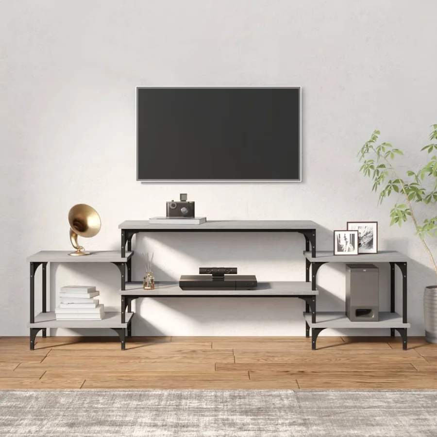 Meuble TV Sonoma gris 157x35x52 cm bois d'ingénierie - 3