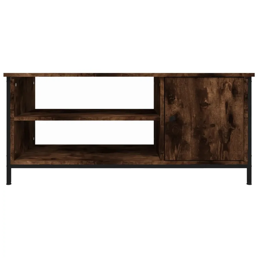 Meuble TV chêne fumé 100x40x45 cm bois d'ingénierie - 5