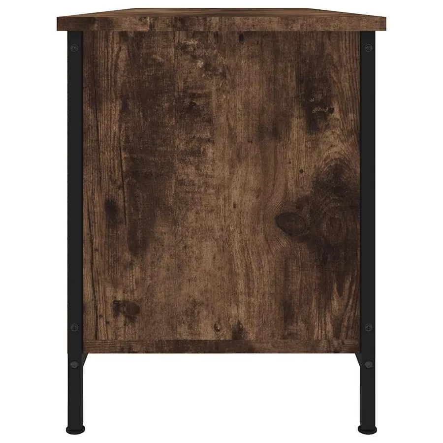 Meuble TV chêne fumé 102x35x45 cm bois d'ingénierie - 6
