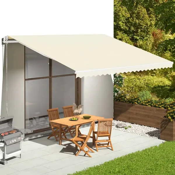 Tissu de remplacement pour auvent couleur crème 5x3,5 m polyester