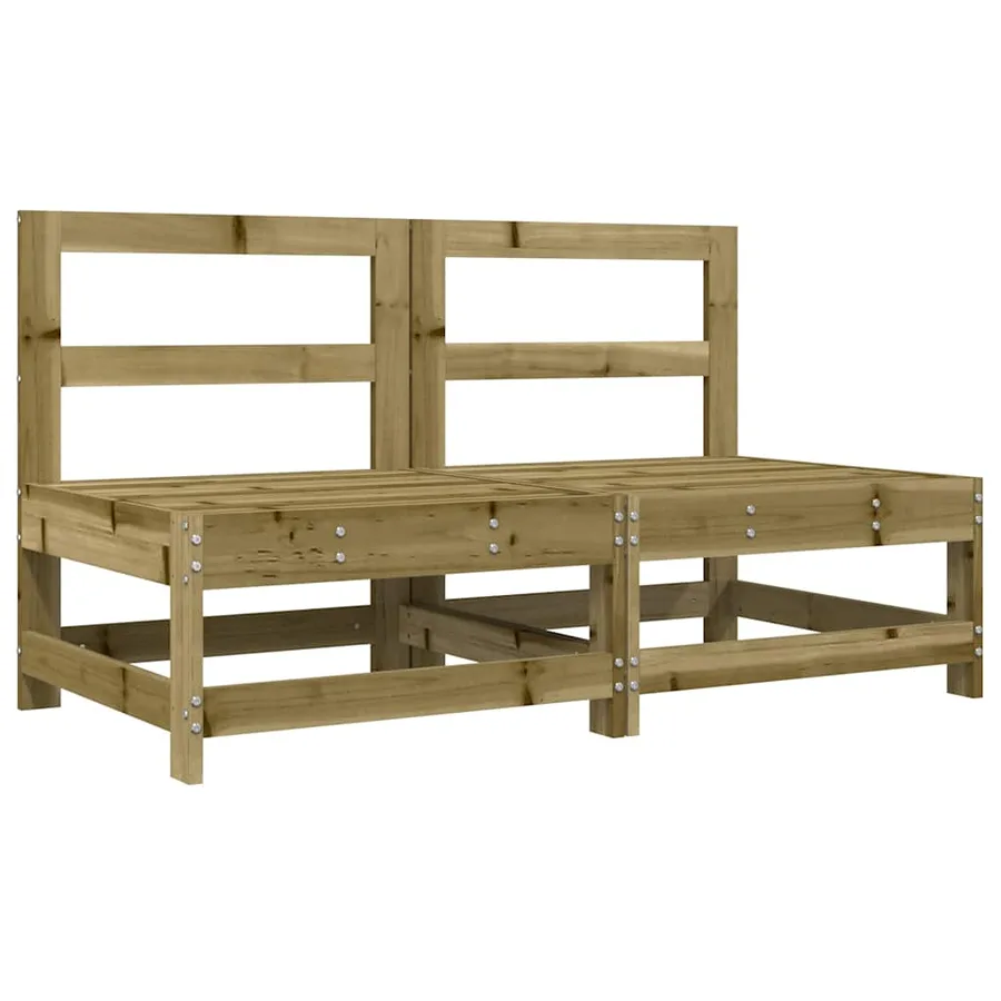Canapés centraux avec coussins 2 pcs bois de pin imprégné - 3
