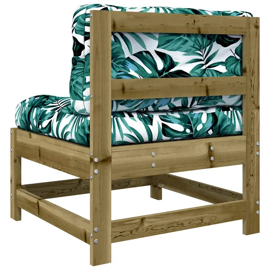 Canapés centraux avec coussins 2 pcs bois de pin imprégné - 6