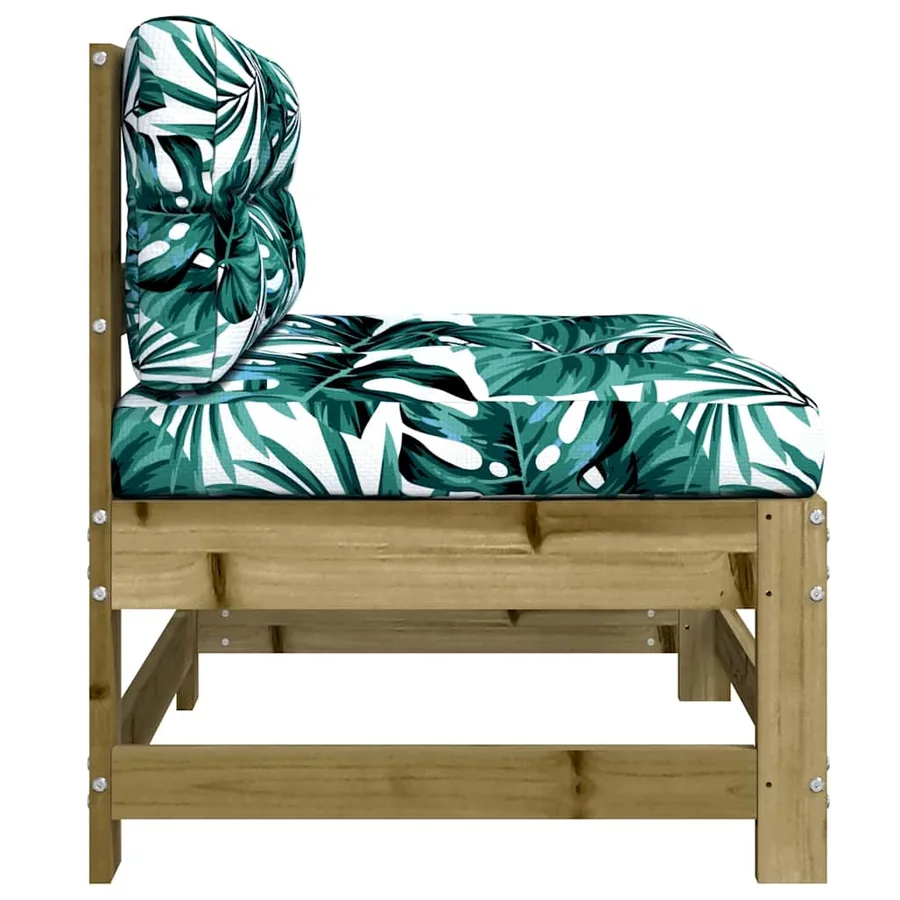 Canapés centraux avec coussins 2 pcs bois de pin imprégné - 7