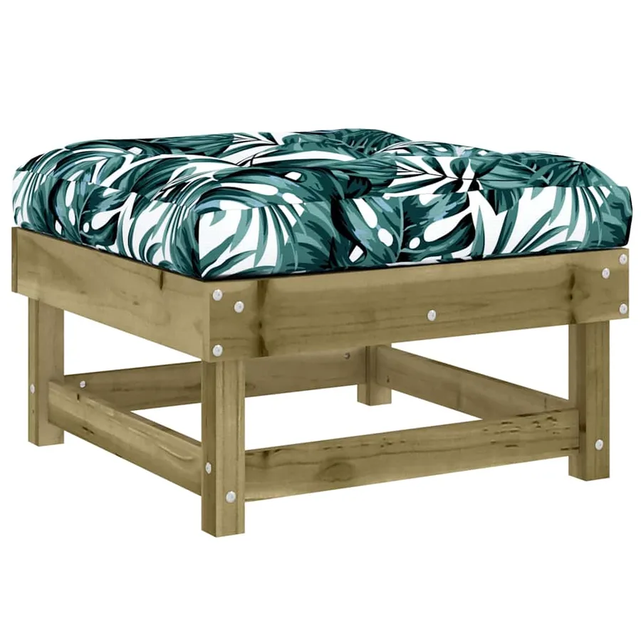 Repose-pieds de jardin et coussins lot de 2 bois pin imprégné - 3