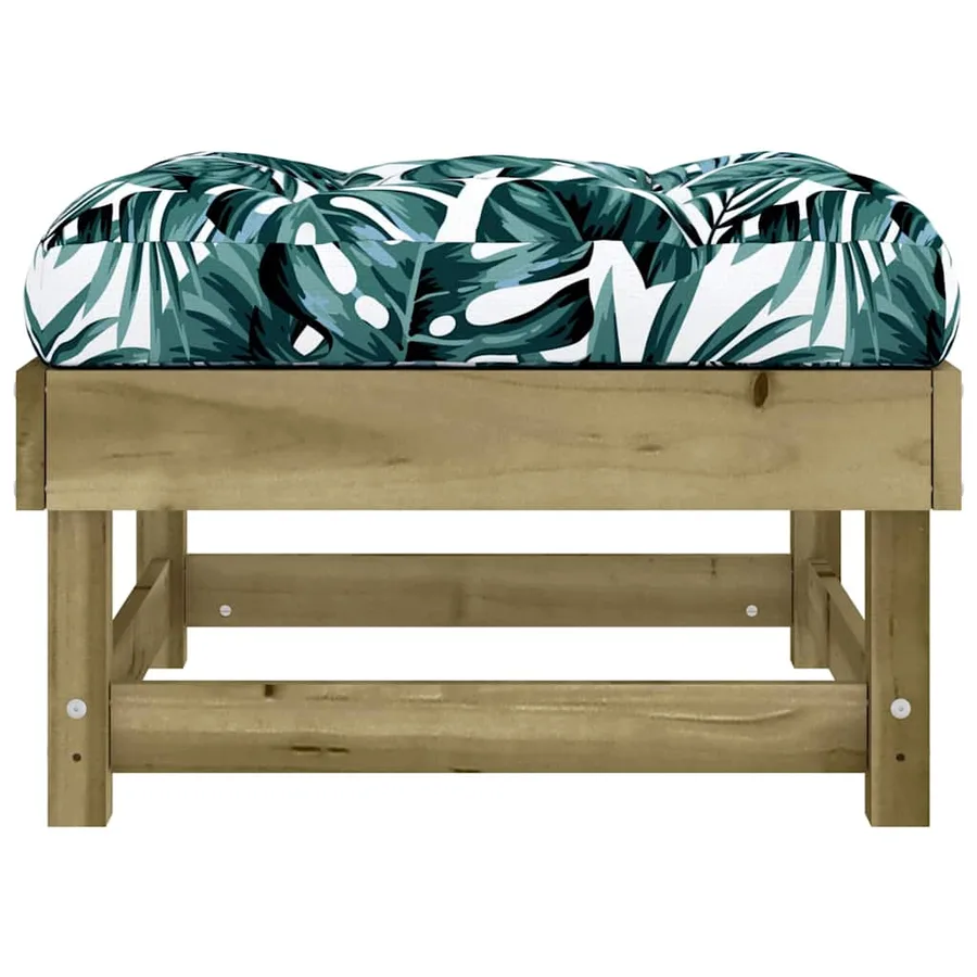 Repose-pieds de jardin et coussins lot de 2 bois pin imprégné - 6