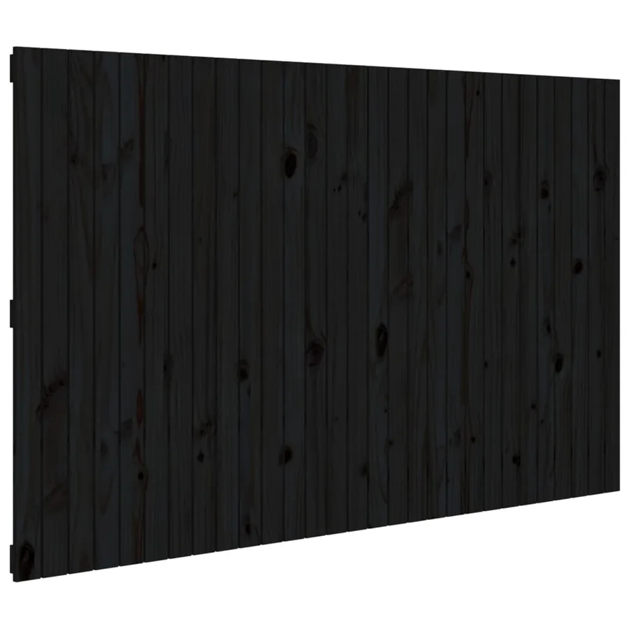 Tête de lit murale Noir 185x3x110 cm Bois massif de pin - 2