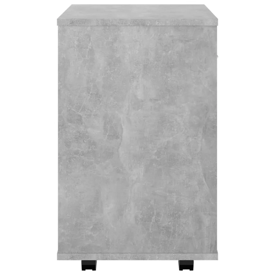 Armoire à roulettes Gris béton 46x36x59 cm Bois d’ingénierie - 5