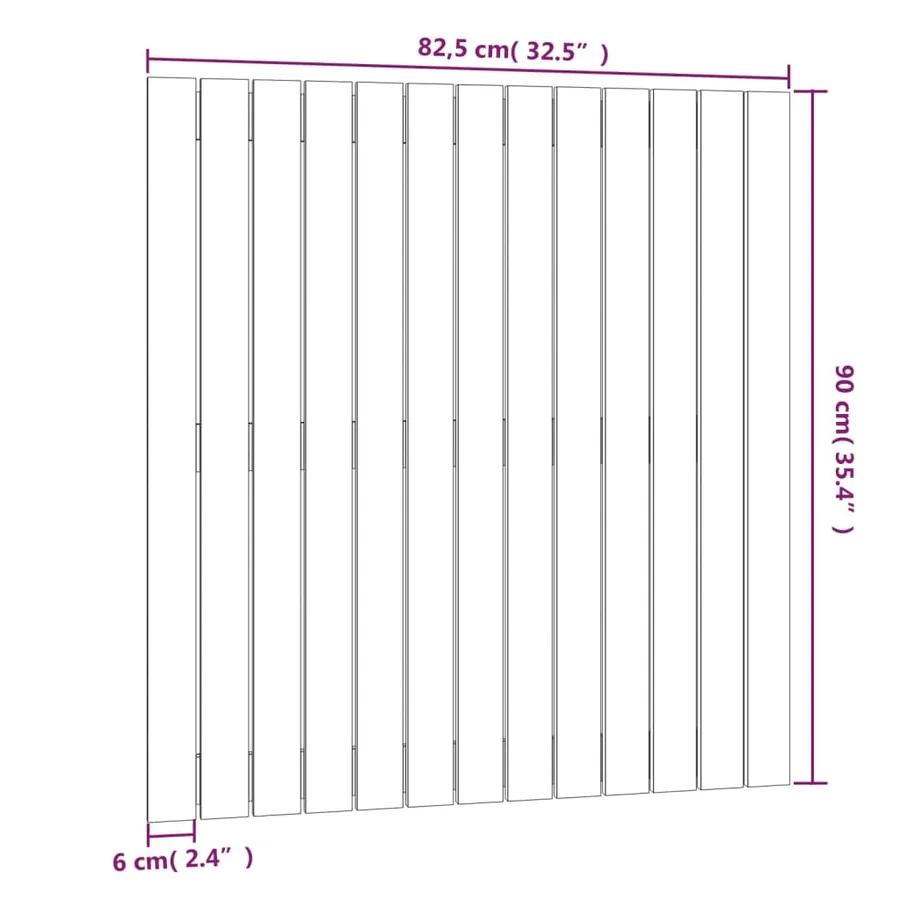 Tête de lit murale Marron miel 82,5x3x90 cm Bois massif de pin - 8