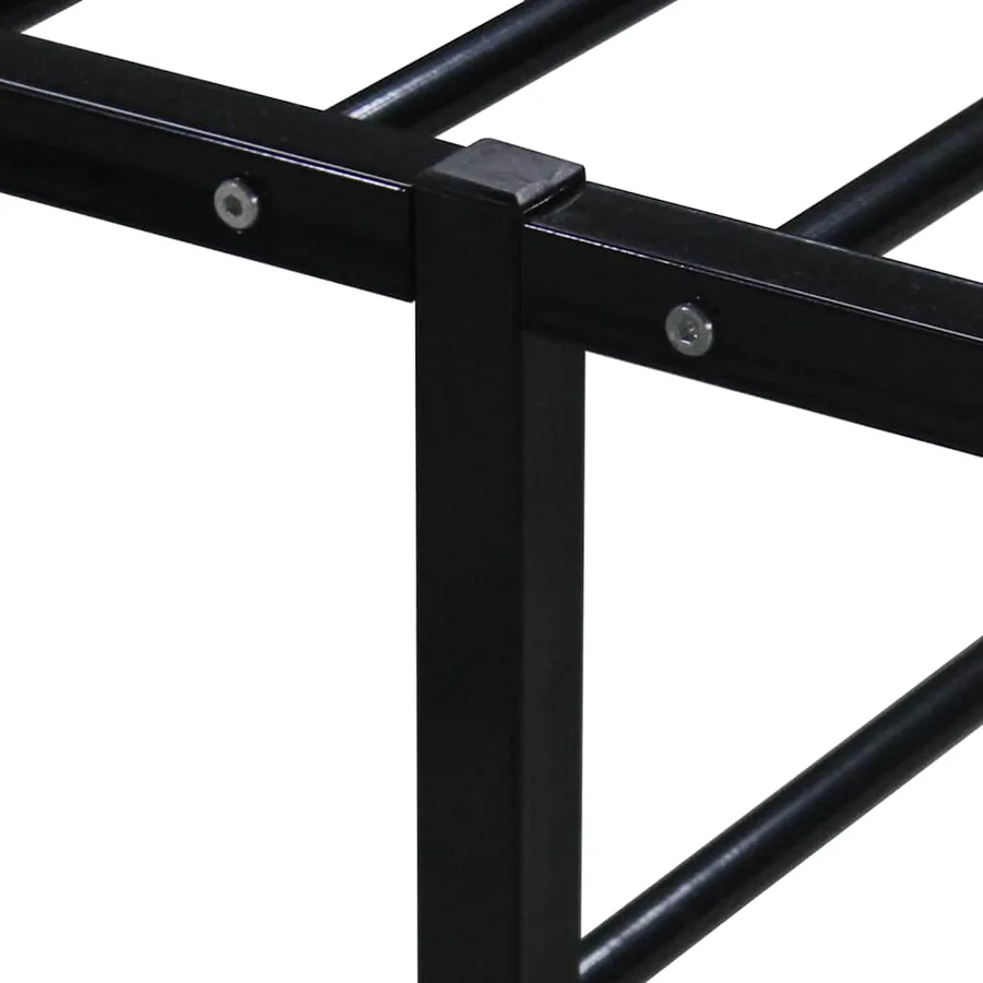 Cadre de lit sans matelas noir métal 200x200 cm - 5