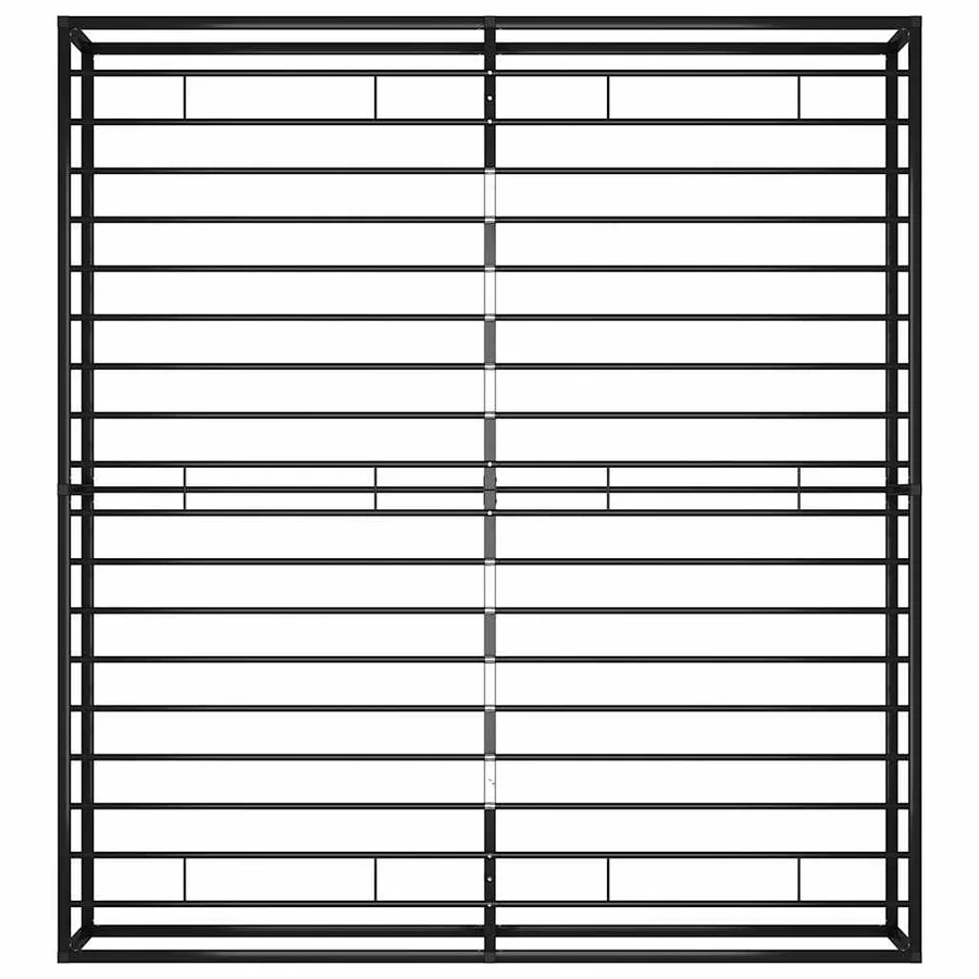 Cadre de lit sans matelas noir métal 200x200 cm - 6