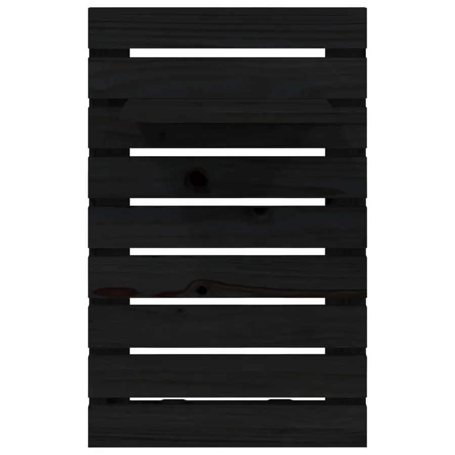 Étagères de chevet murales 2 pcs Noir Bois de pin massif - 6
