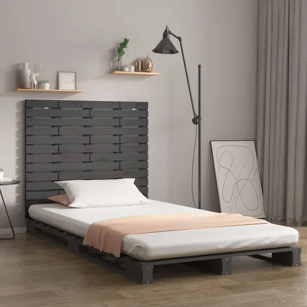 Tête de lit murale Gris 96x3x91,5 cm Bois massif de pin