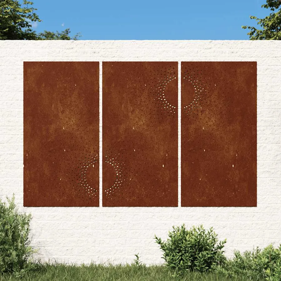 Décorations murales jardin 3 pcs 105x55 cm design du soleil