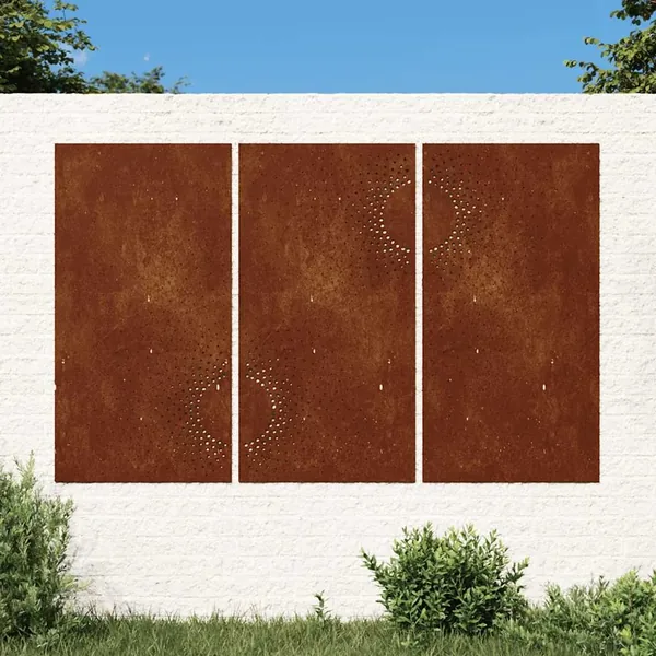 Décorations murales jardin 3 pcs 105x55 cm design du soleil