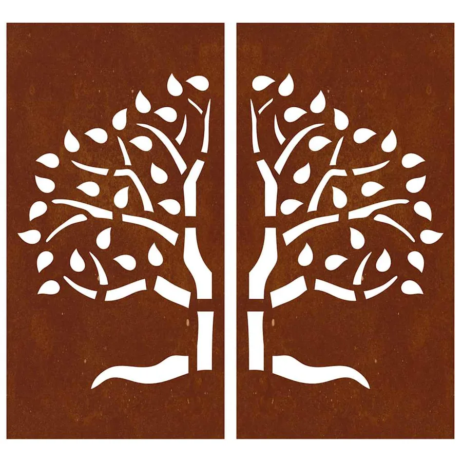 Décorations murales jardin 2 pcs 105x55 cm design d'arbre - 4