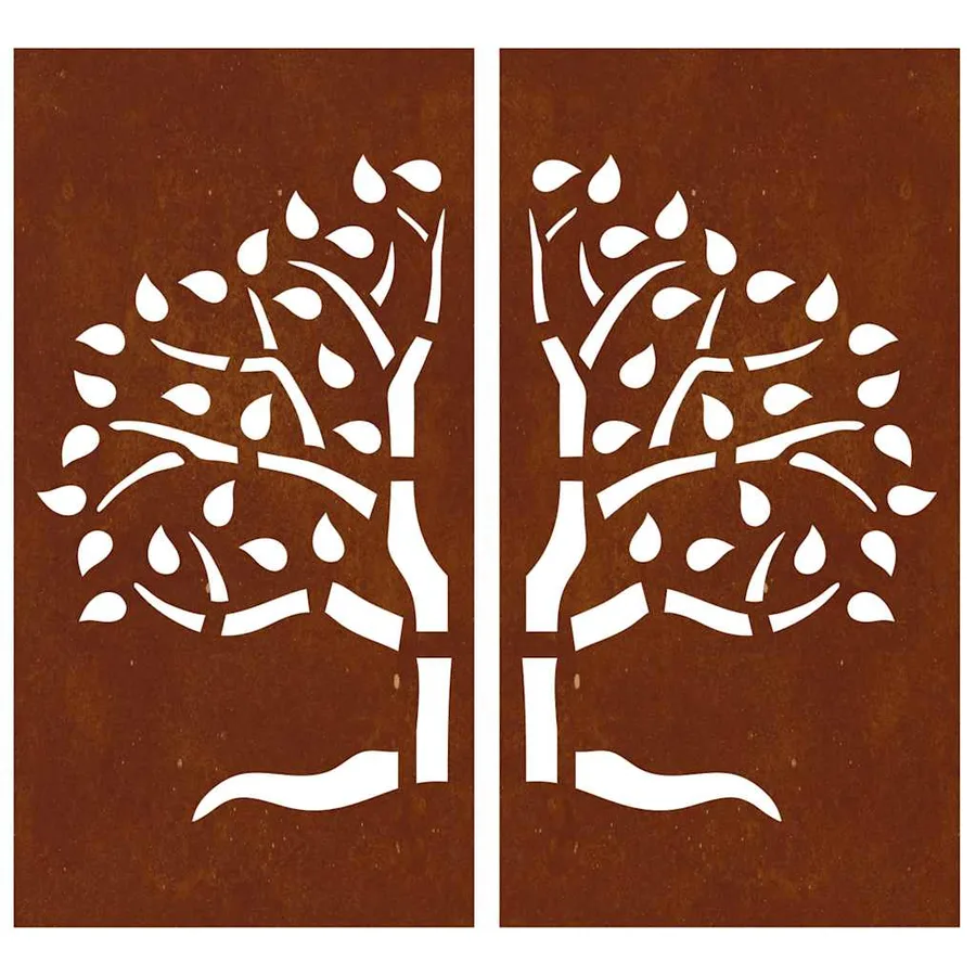 Décorations murales jardin 2 pcs 105x55 cm design d'arbre - 5