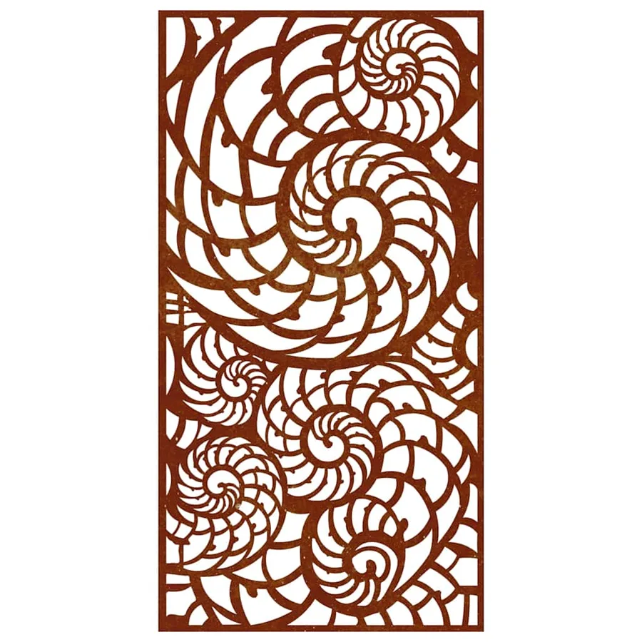 Décoration murale de jardin 105x55 cm acier corten design coque - 4