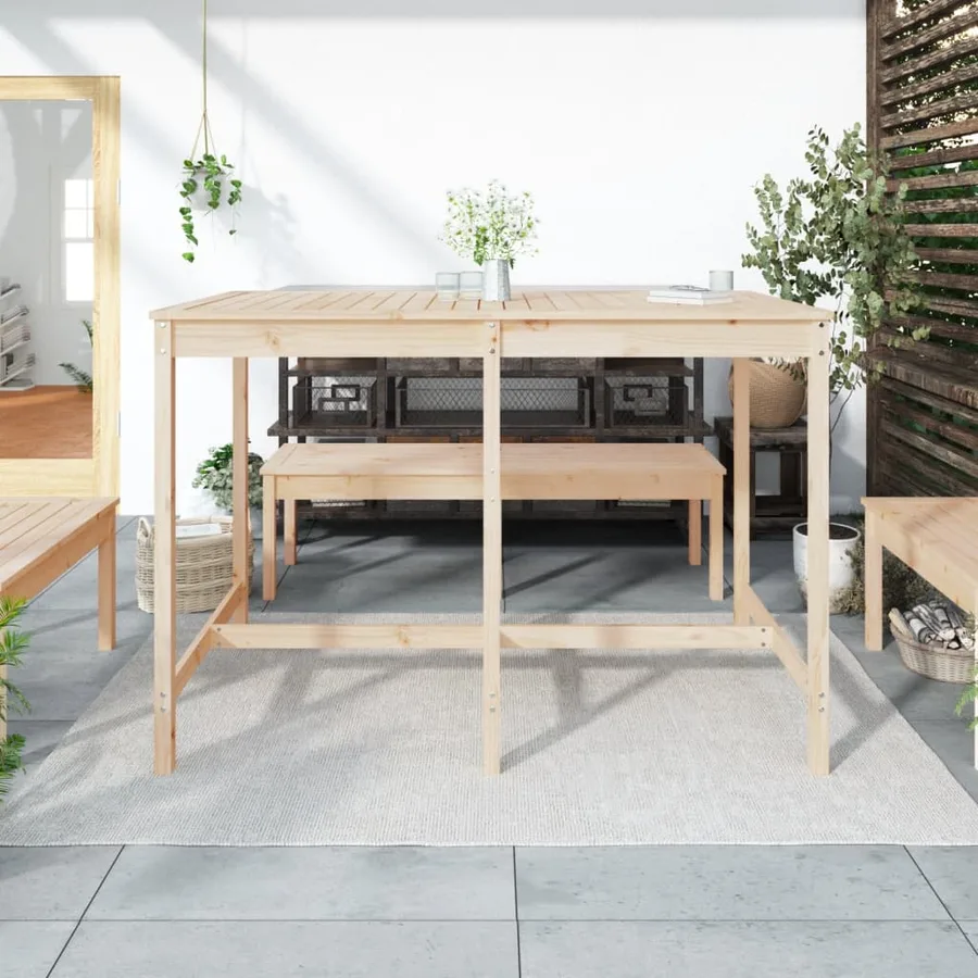 Table de jardin 159,5x82,5x110 cm bois massif de pin - 3