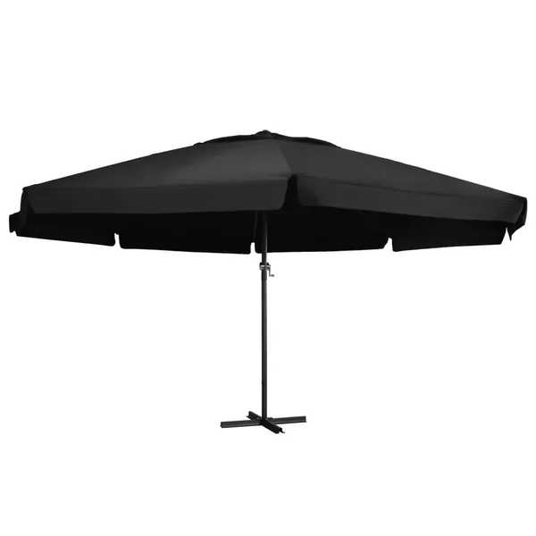 Parasol de jardin avec mât en aluminium 500 cm noir