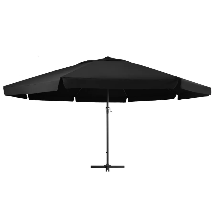 Parasol de jardin avec mât en aluminium 500 cm noir - 2