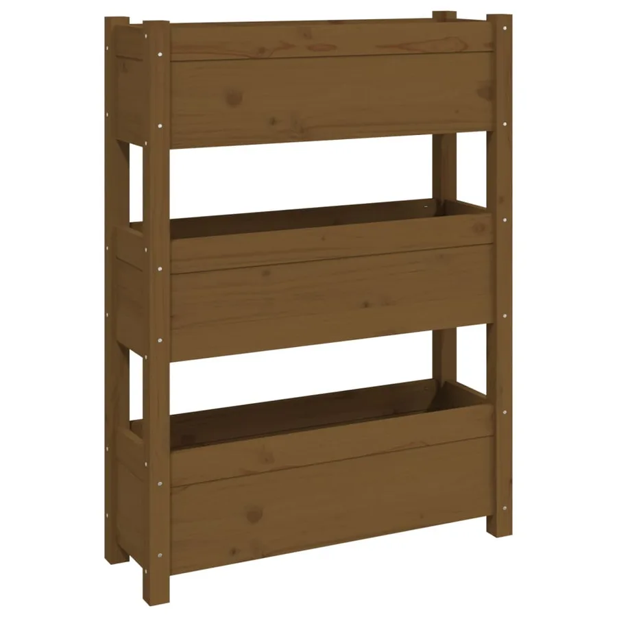 Jardinière Marron miel 77x25x104,5 cm Bois massif de pin - 2