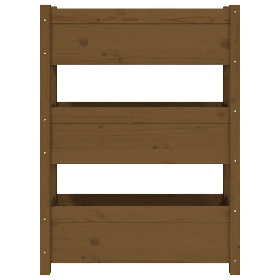Jardinière Marron miel 77x25x104,5 cm Bois massif de pin - 5