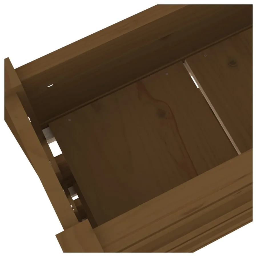 Jardinière Marron miel 77x25x104,5 cm Bois massif de pin - 7