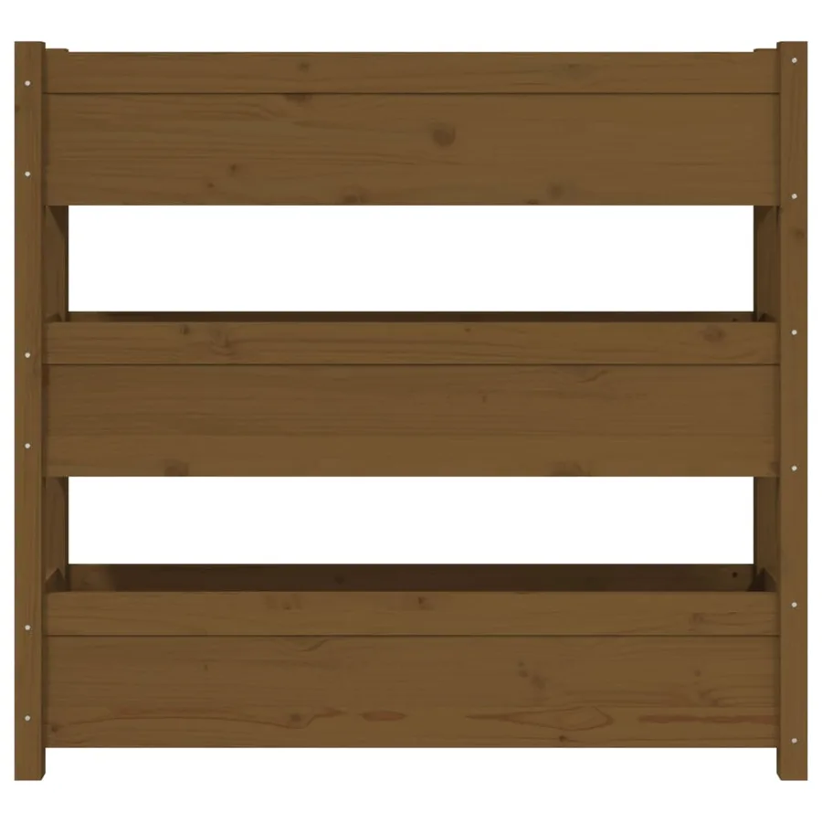 Jardinière Marron miel 112x25x104,5 cm Bois massif de pin - 5