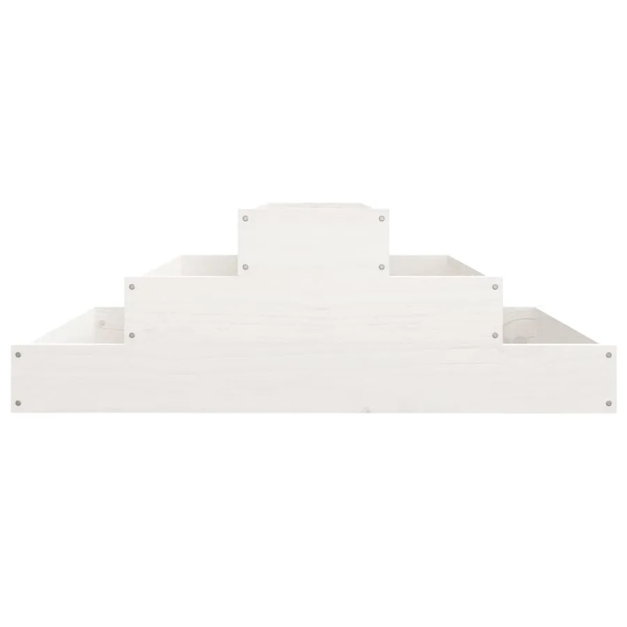Jardinière Blanc 80x80x27 cm Bois massif de pin - 5