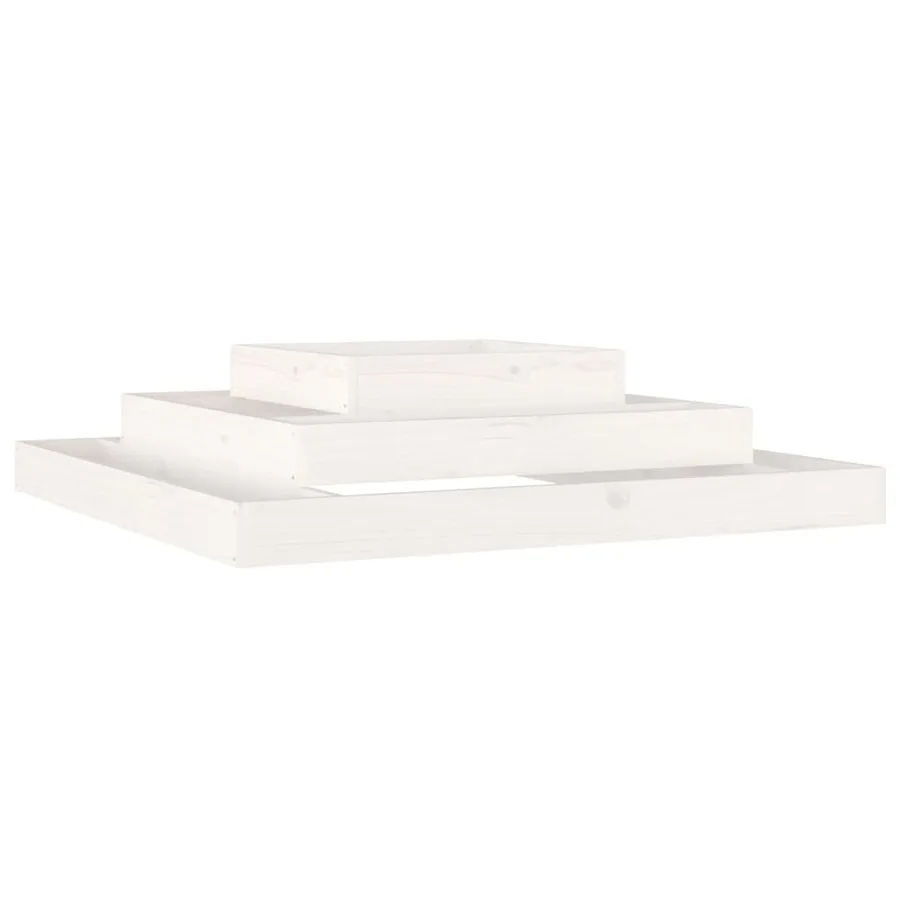 Jardinière Blanc 110x110x27 cm Bois massif de pin - 2