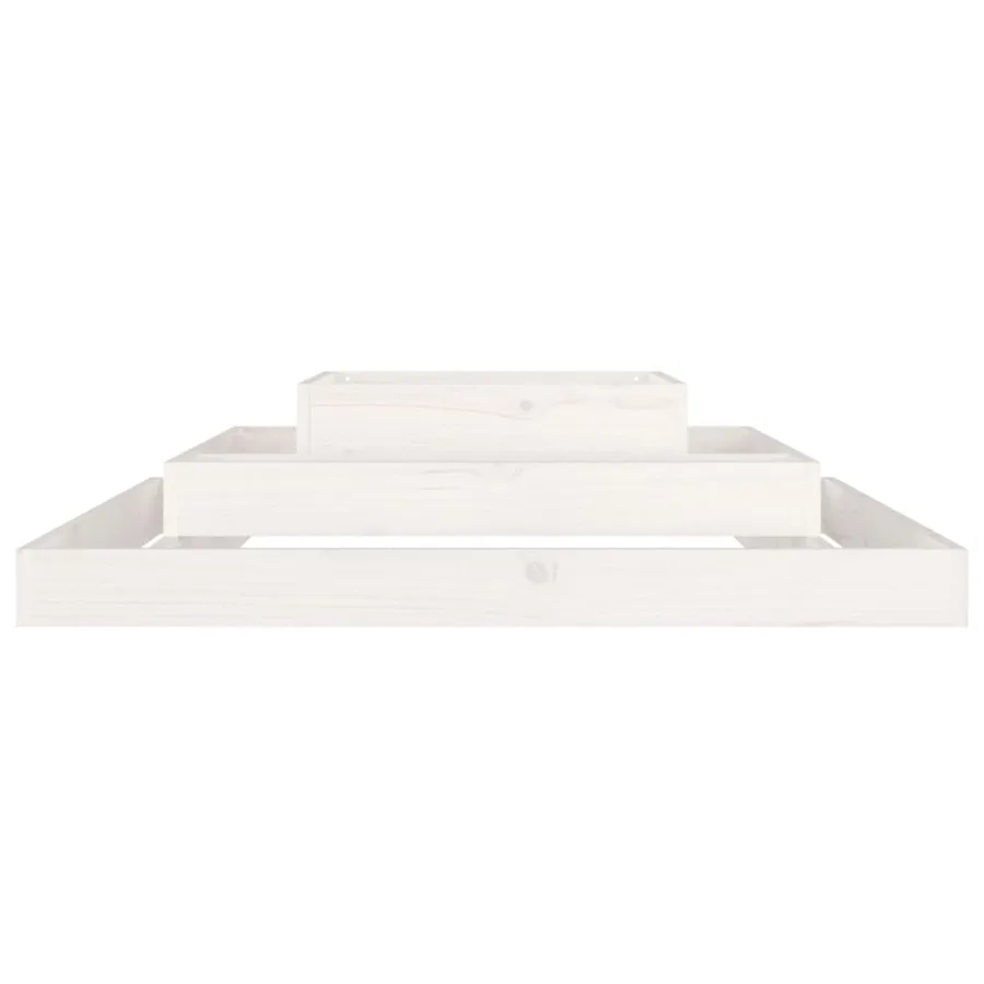 Jardinière Blanc 110x110x27 cm Bois massif de pin - 4