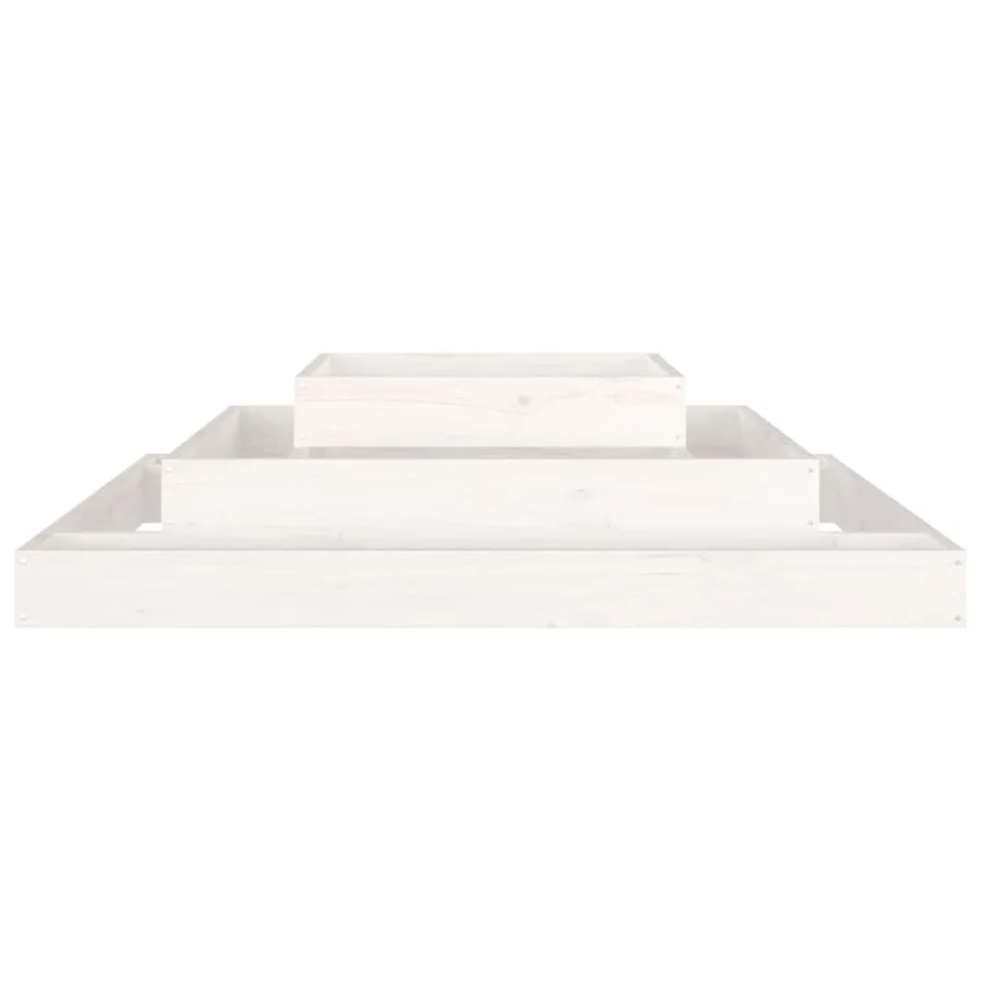 Jardinière Blanc 110x110x27 cm Bois massif de pin - 5