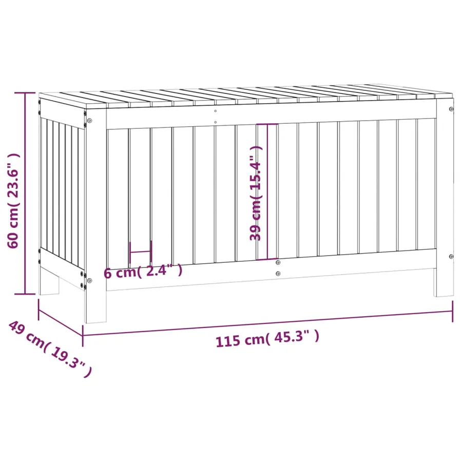 Boîte de rangement de jardin Marron miel 115x49x60 cm Bois pin - 10