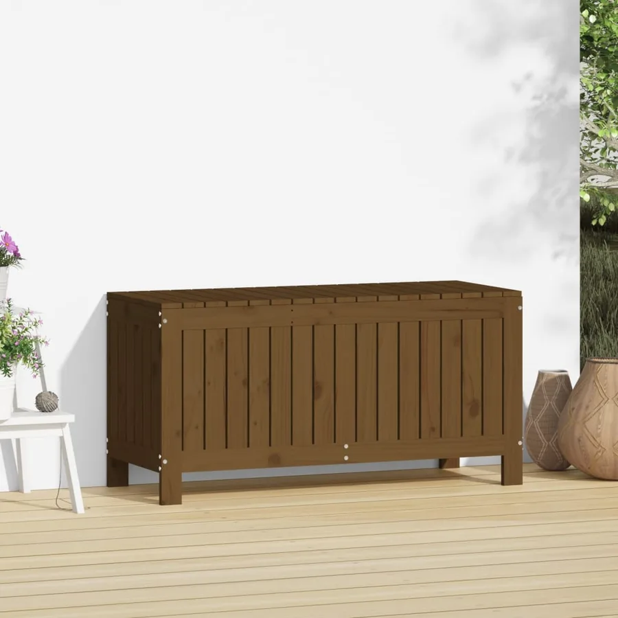 Boîte de rangement de jardin Marron miel 108x42,5x54cm Bois pin - 3