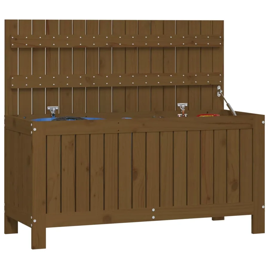 Boîte de rangement de jardin Marron miel 108x42,5x54cm Bois pin - 4