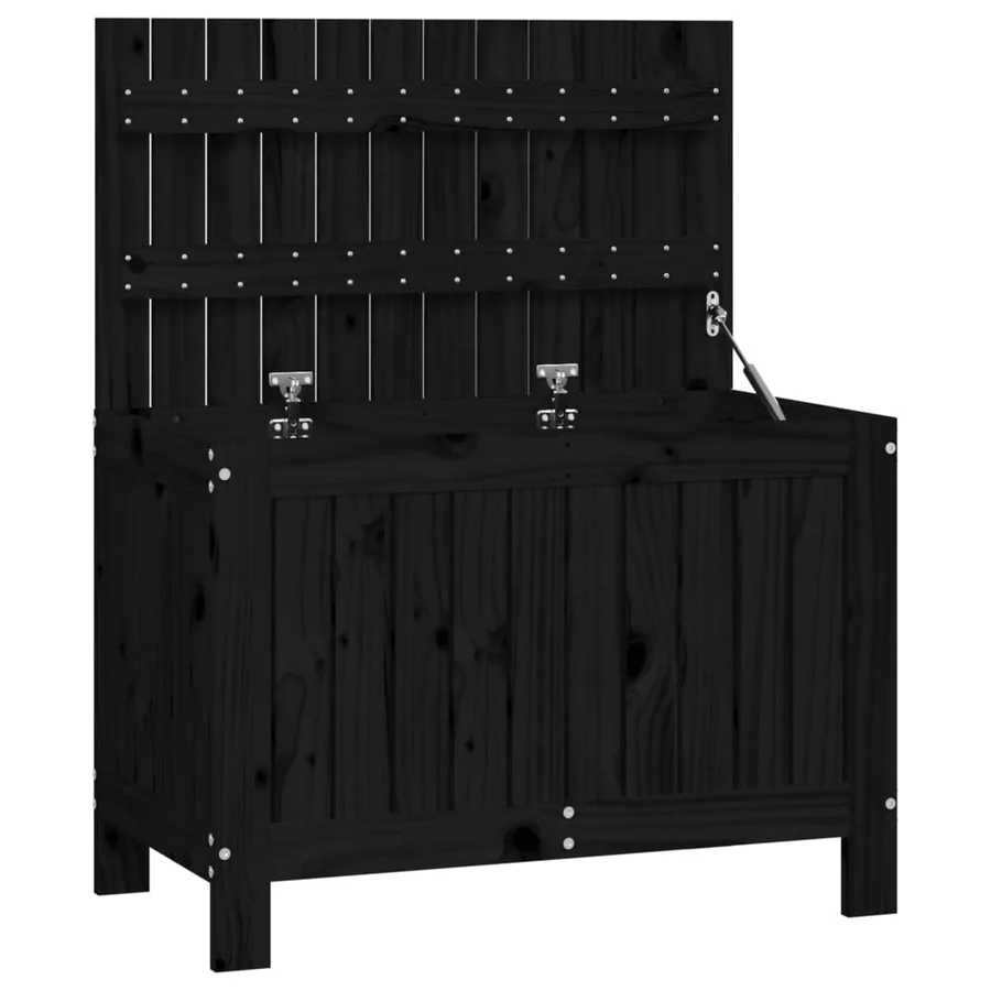 Boîte de rangement de jardin Noir 76x42,5x54 cm Bois massif pin - 2