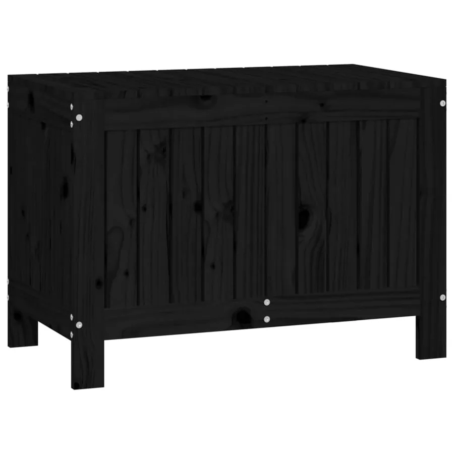 Boîte de rangement de jardin Noir 76x42,5x54 cm Bois massif pin - 5