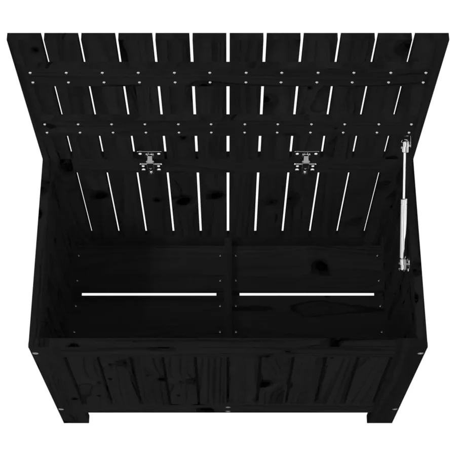Boîte de rangement de jardin Noir 76x42,5x54 cm Bois massif pin - 8