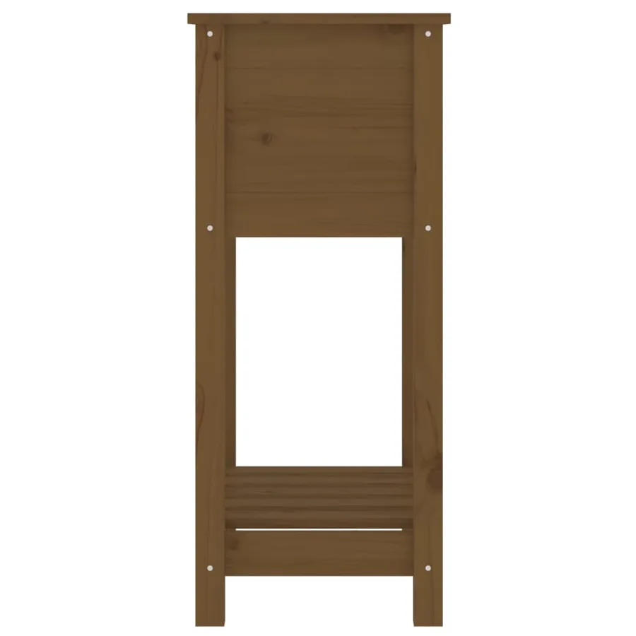 Jardinière avec étagère Marron miel 54x34,5x81 cm Bois de pin - 6