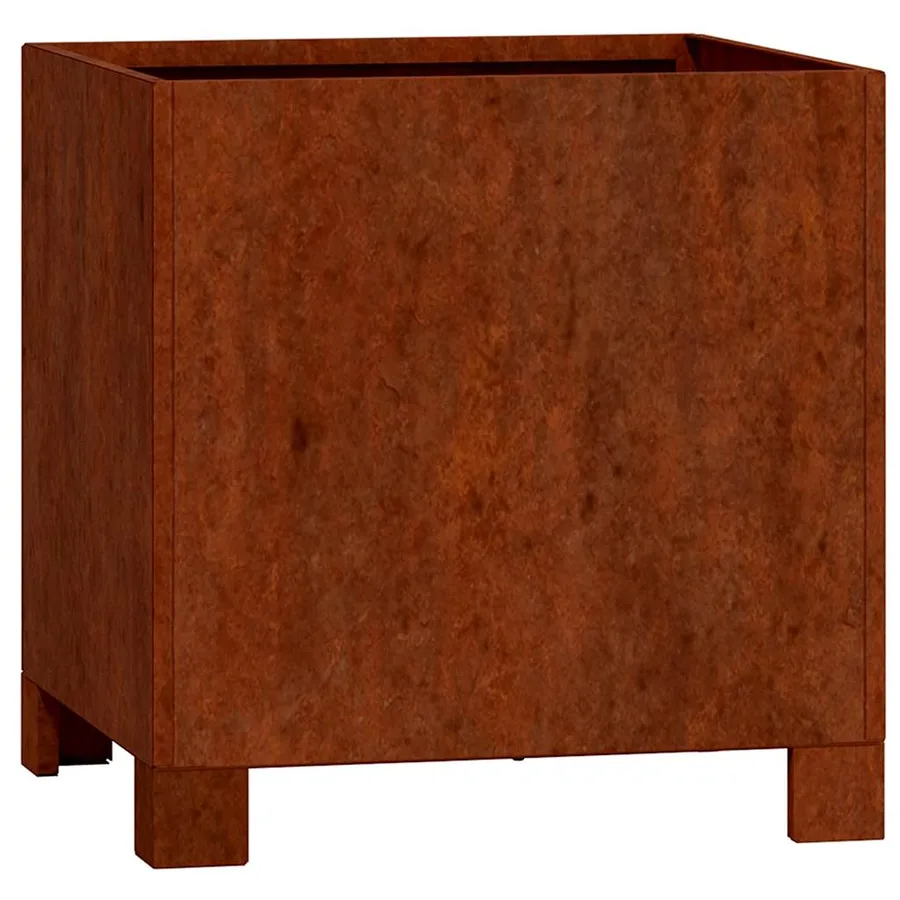 Jardinière avec pieds Rouillé 30x30x30 cm Acier corten - 2